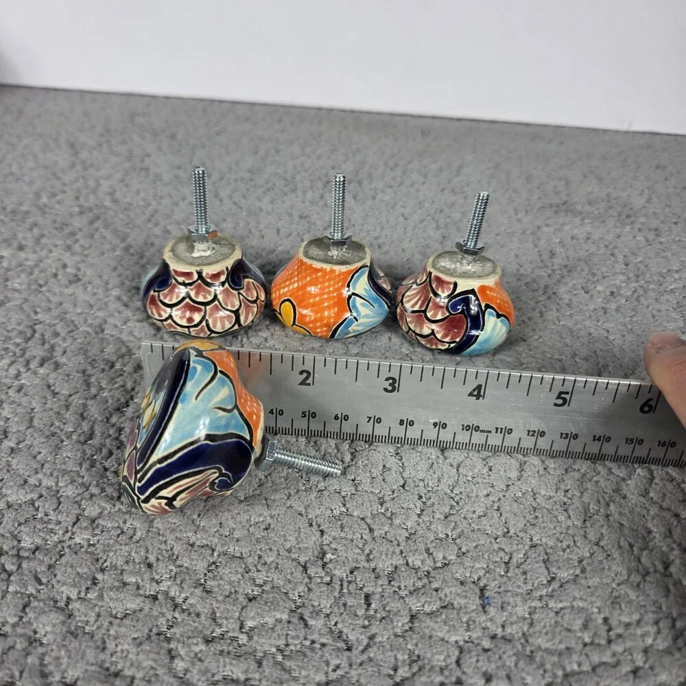 Talavera Door Knob Set Hand Painted Mexican Art Colorful